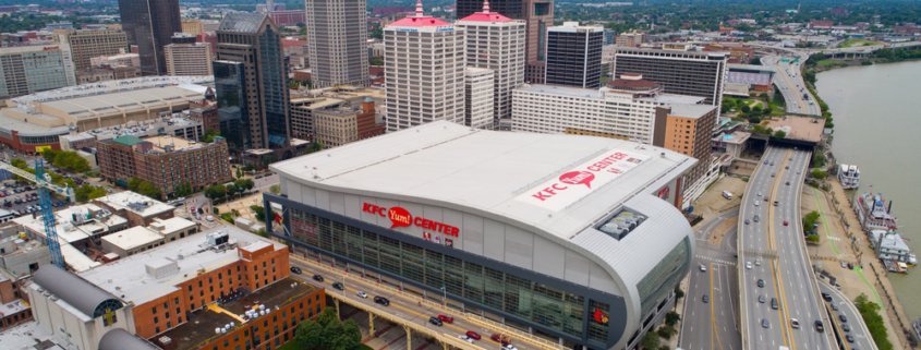 Overview of KFC sports center in downtown Louisville
